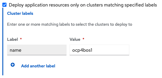 ACM Select cluster for deployment