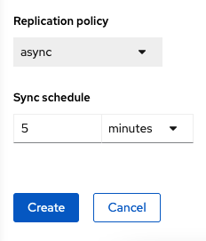 DRPolicy select replication interval