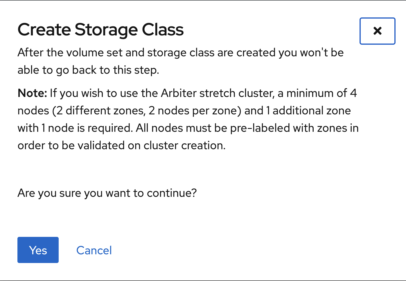 LSO Storage Class Confirmation