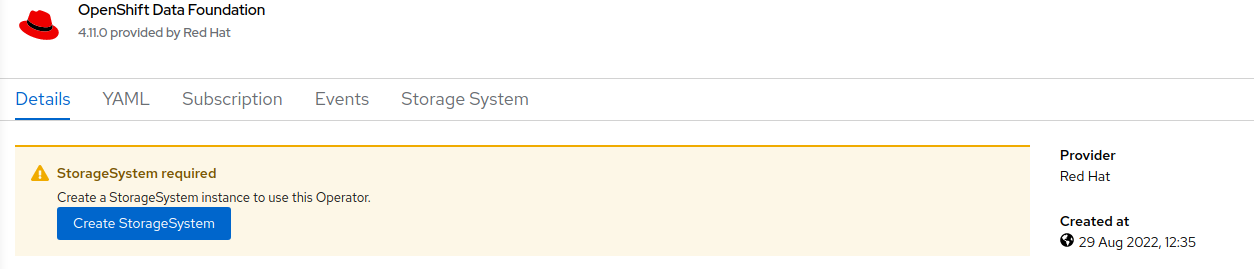 Create storage system in openshift-storage namespace