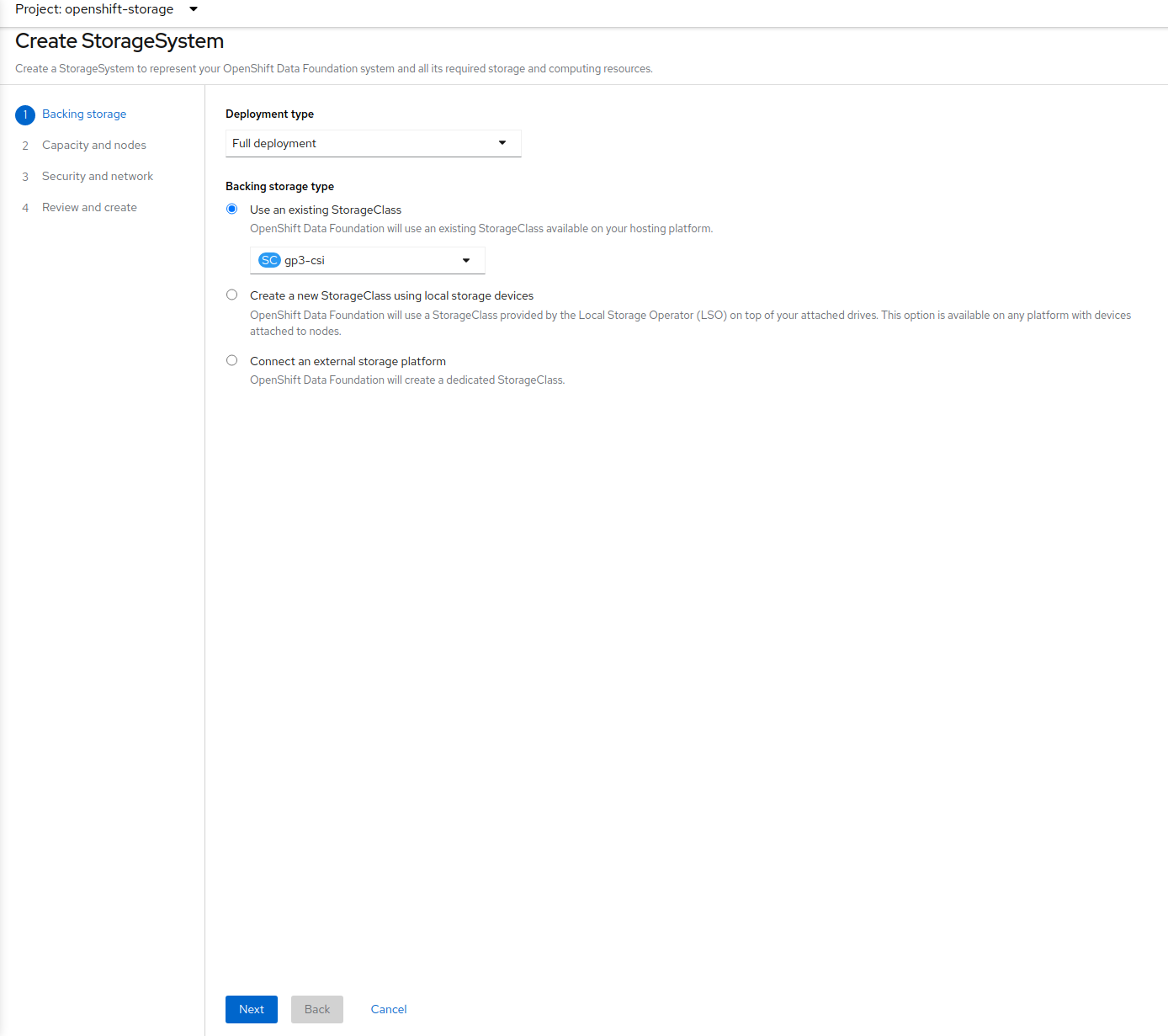 Configure storage system settings