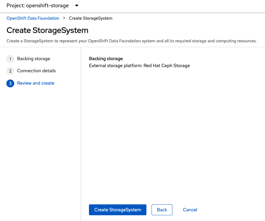 ODF Create StorageSystem