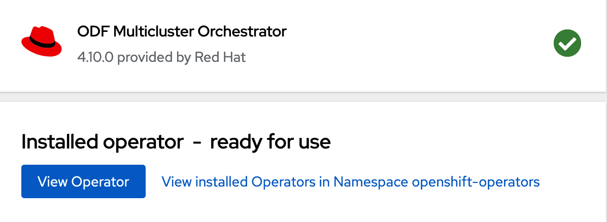 ODF Multicluster Orchestrator installed