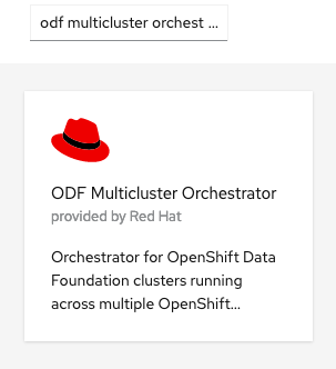 OperatorHub filter for ODF Multicluster Orchestrator