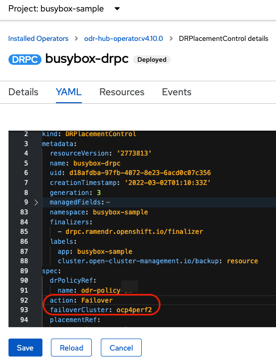 DRPlacementControl add action Failover